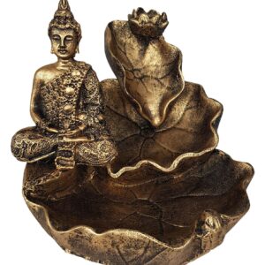 O incensário buda meditando trás para seu ambiente a elegância desta peça na cor bronze, com toque de leveza e harmonia. Ideal para criar uma atmosfera serena e espiritual em qualquer ambiente, este incensário é perfeito para meditação, práticas religiosas ou simplesmente como um belo objeto decorativo. Especificações: – Porta Incenso Buda Meditando. – Material: Resina. Dimensões (A x L x P): – 14 x 10 x 12 cm.